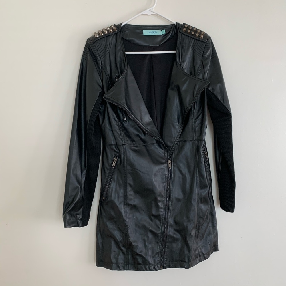 ErGuo by Minty Faux Leather Studded Jacket